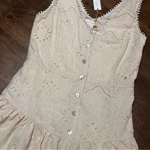 NWT House of Harlow 1960 Cream Eyelet Button Midi Dress Cottagecore Coquette - Picture 8 of 13